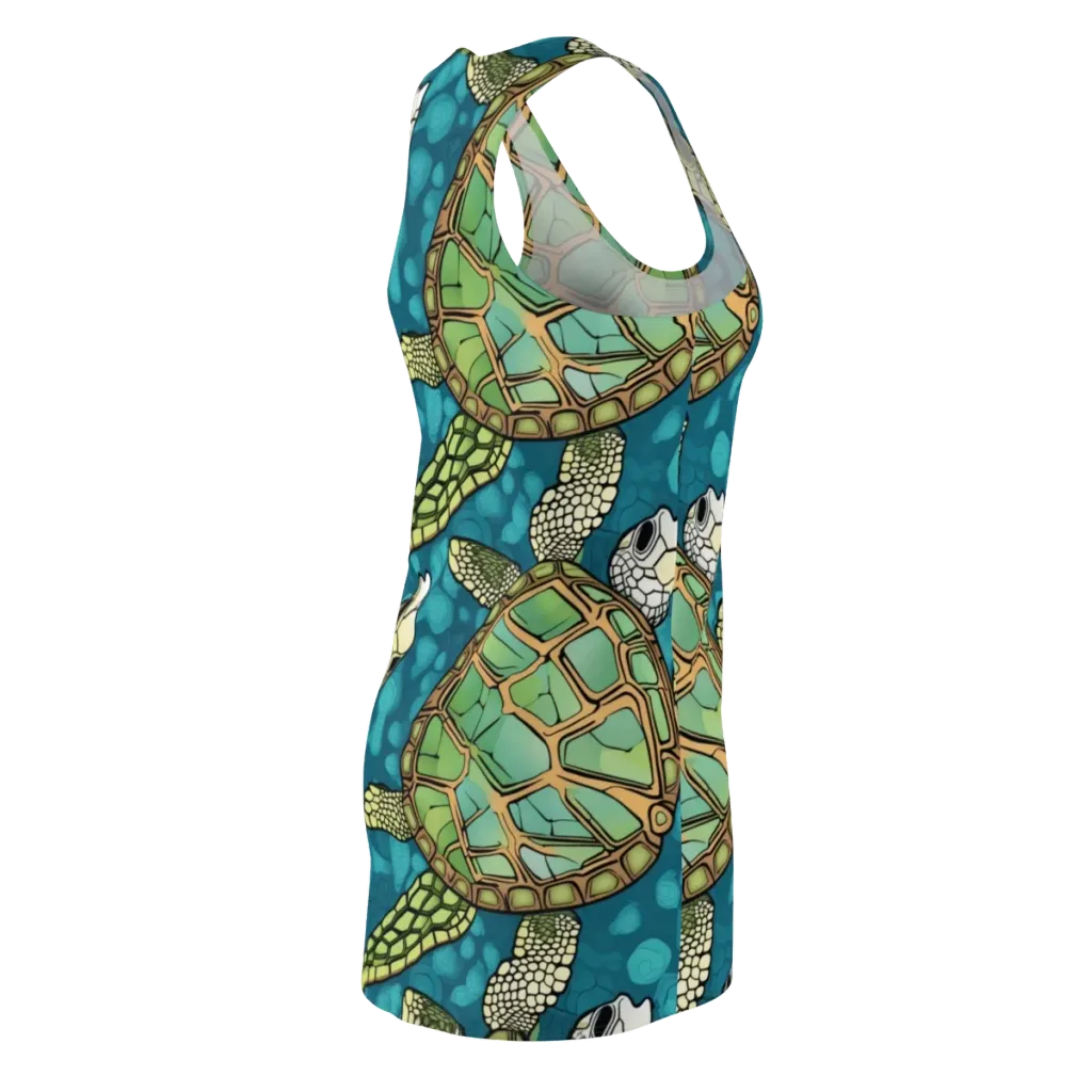 Lagoon Turtles on Racerback Dress — Back Side