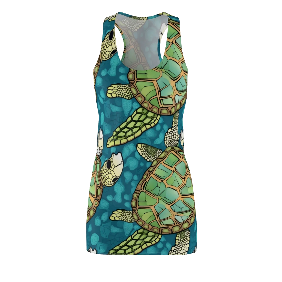 Lagoon Turtles on Racerback Dress — Front