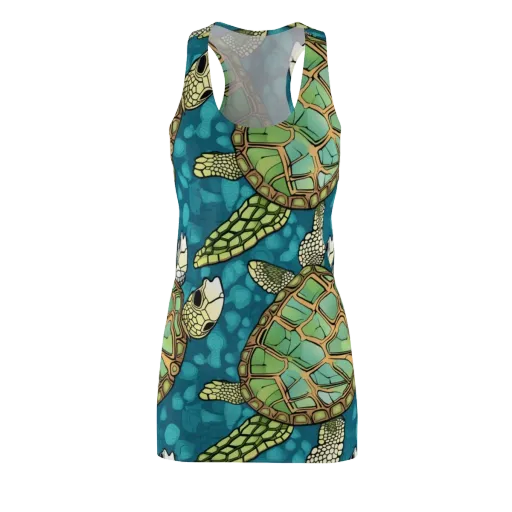Lagoon Turtles on a Racerback Dress