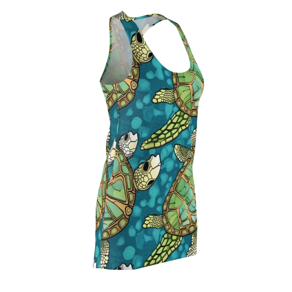 Lagoon Turtles on Racerback Dress — Front Side