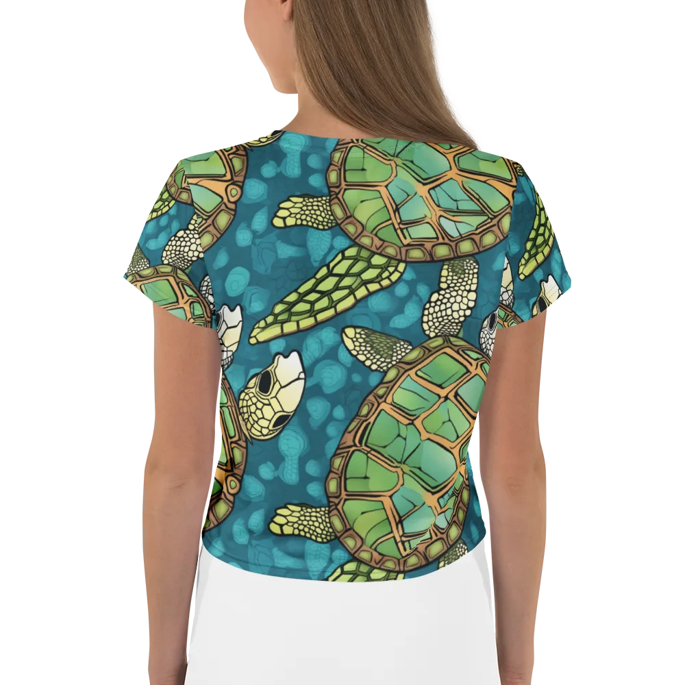 Lagoon Turtles on Crop Tee — Back