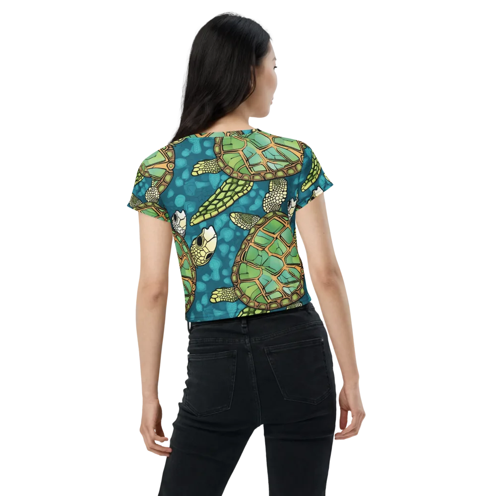 Lagoon Turtles on Crop Tee — Back