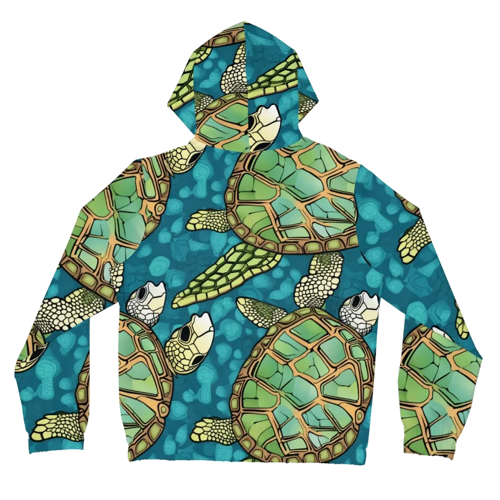Lagoon Turtles on Women's Full-Zip Hoodie — Back