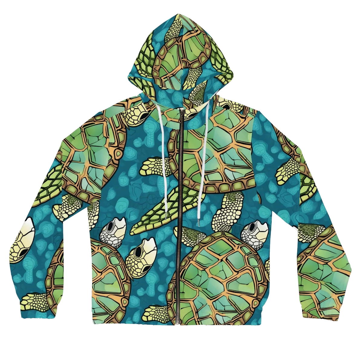 Lagoon Turtles on Women's Full-Zip Hoodie — Front
