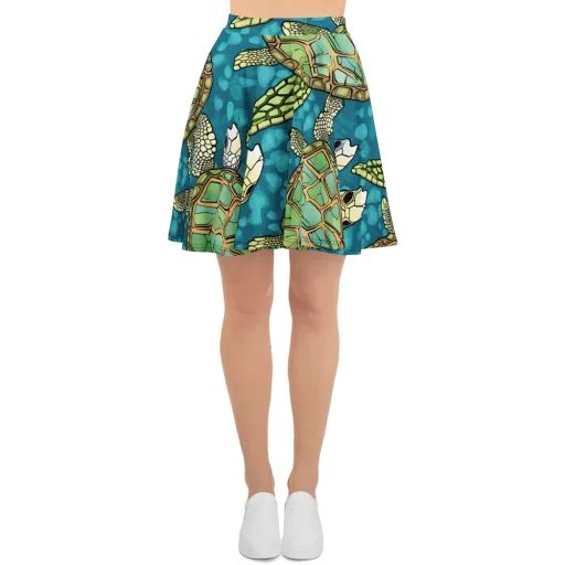 Lagoon Turtles on a Skater Skirt