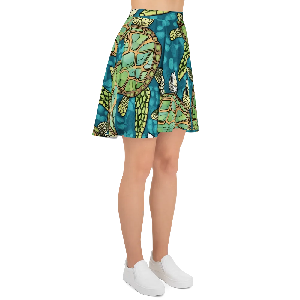 Lagoon Turtles on Skater Skirt — Right