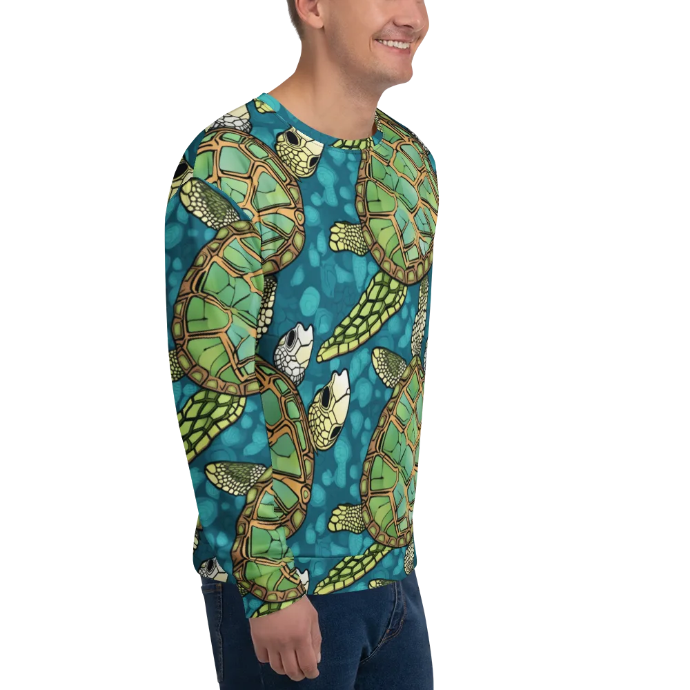 Lagoon Turtles on Sweatshirt — Right Front