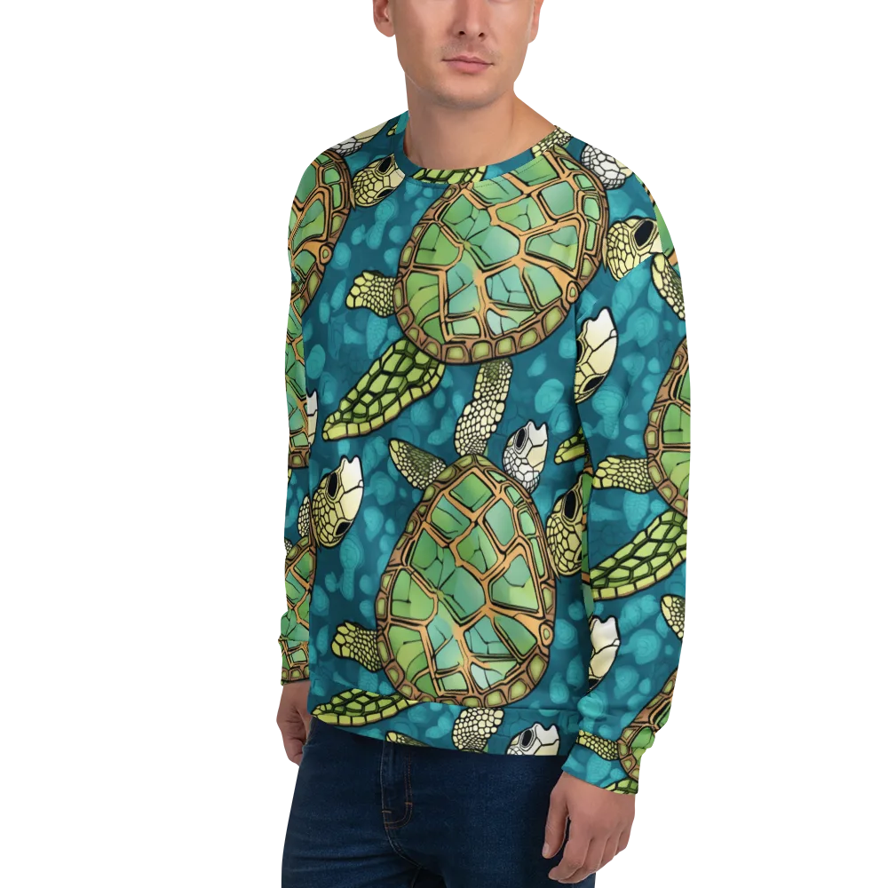 Lagoon Turtles on Sweatshirt — Left Front