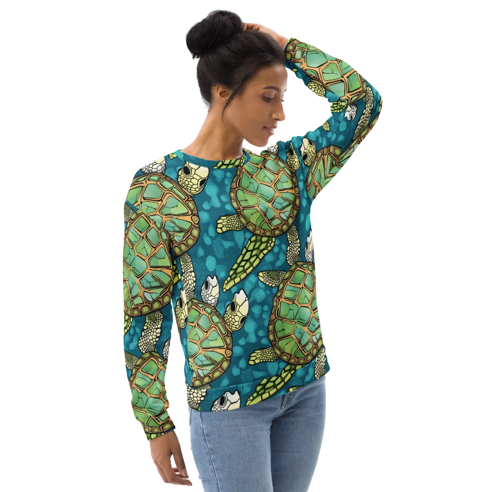 Lagoon Turtles on Sweatshirt — Right Front