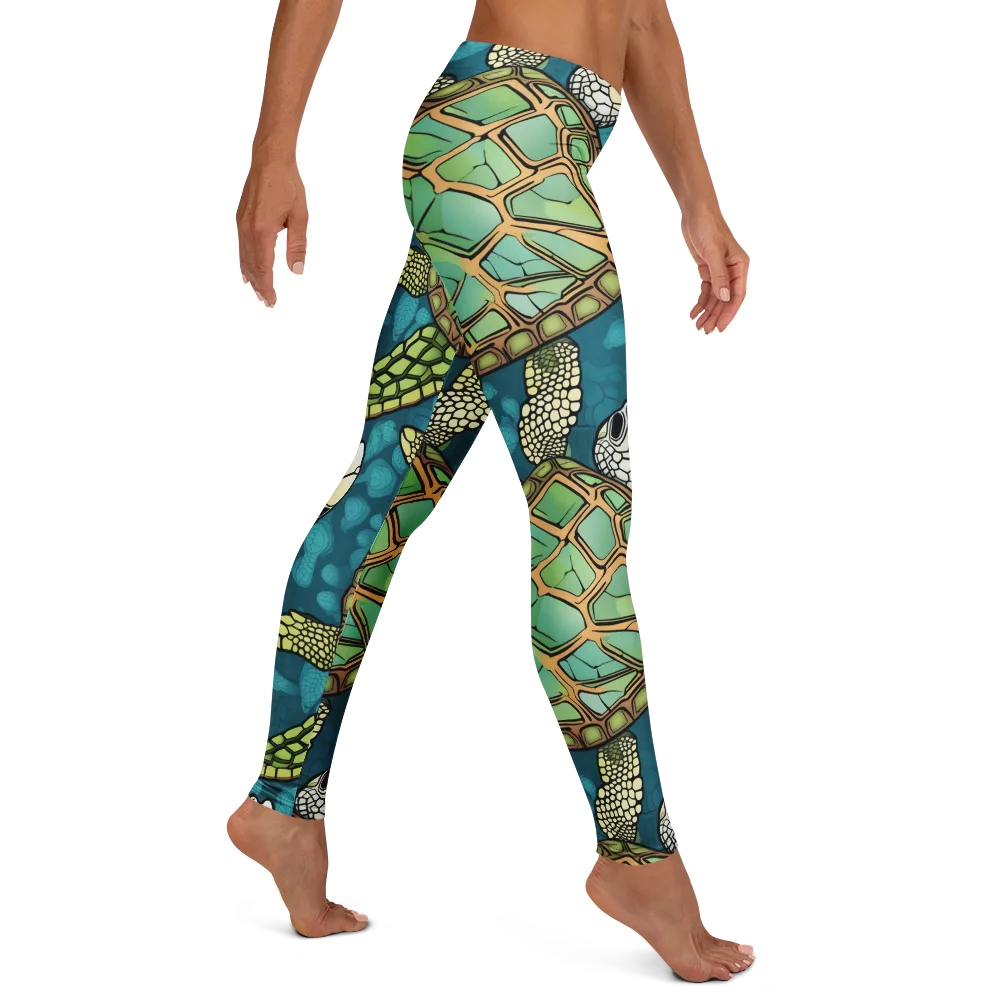 Lagoon Turtles on Leggings — Right
