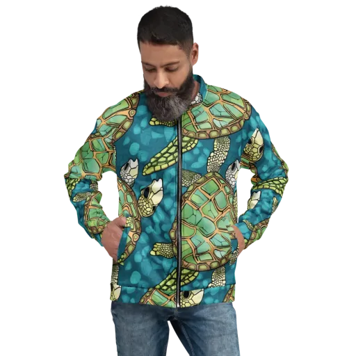 Lagoon Turtles on a Bomber Jacket