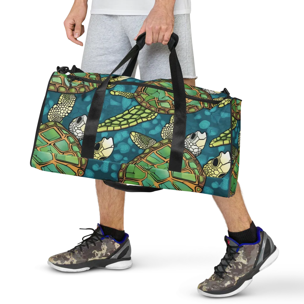 Lagoon Turtles on Duffle Bag — Front