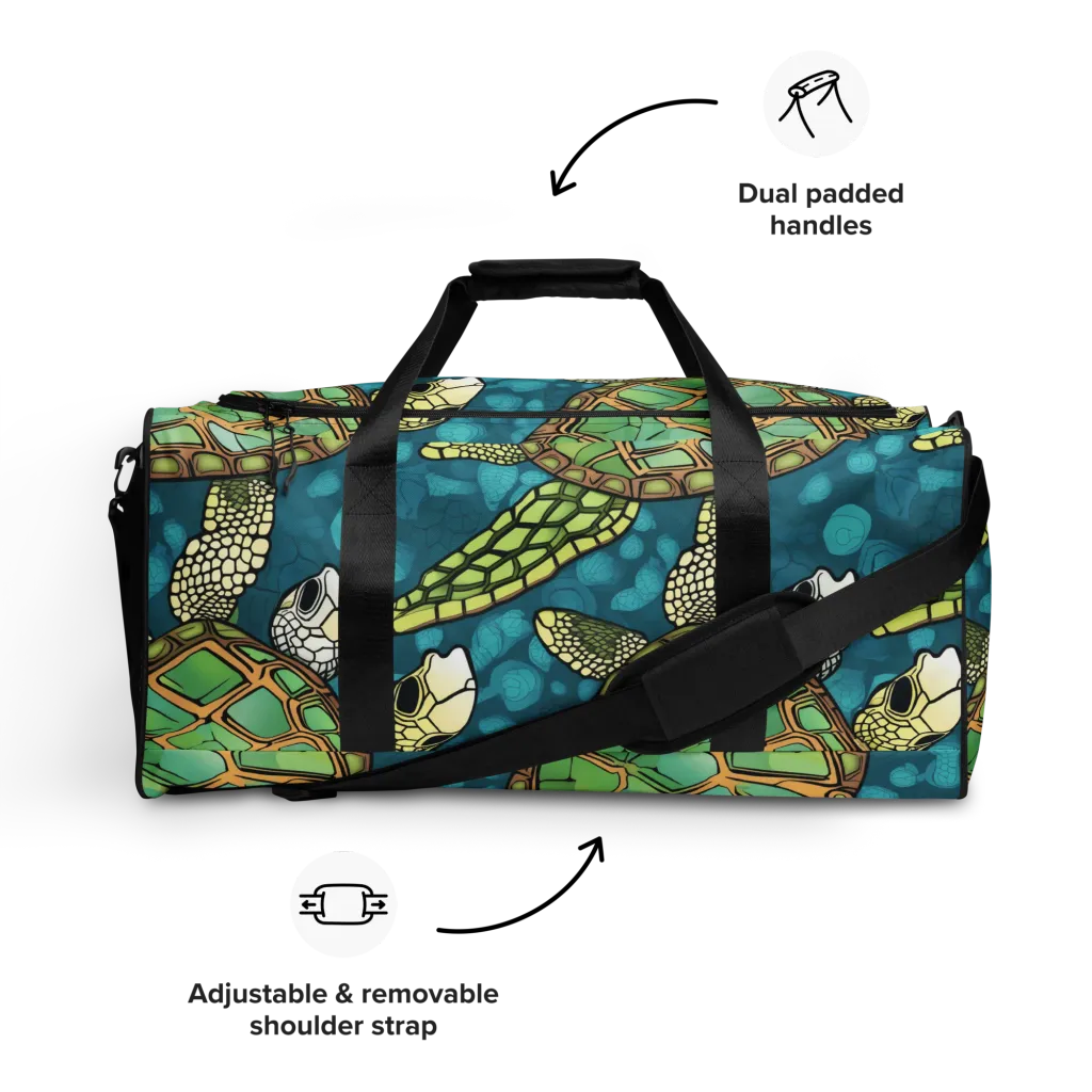 Lagoon Turtles on Duffle Bag — Front