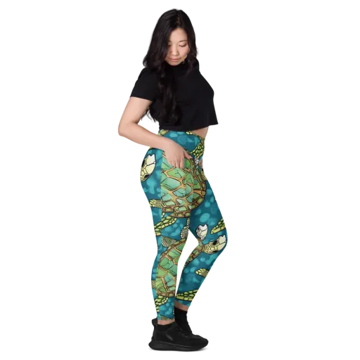 Lagoon Turtles on a Leggings with Pockets