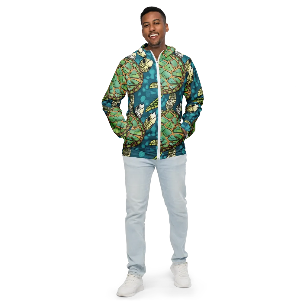 Lagoon Turtles on Men's Windbreaker — Front