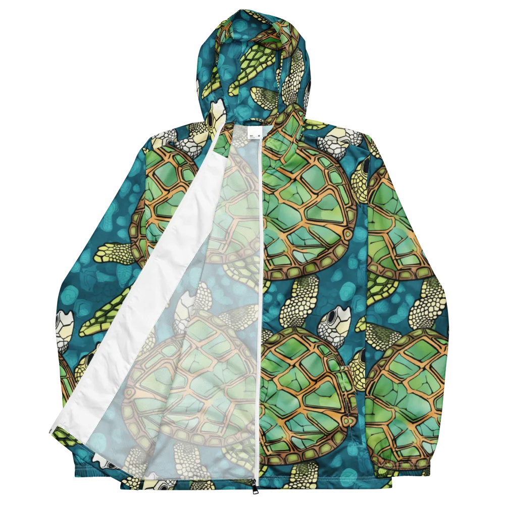Lagoon Turtles on Men's Windbreaker — Front
