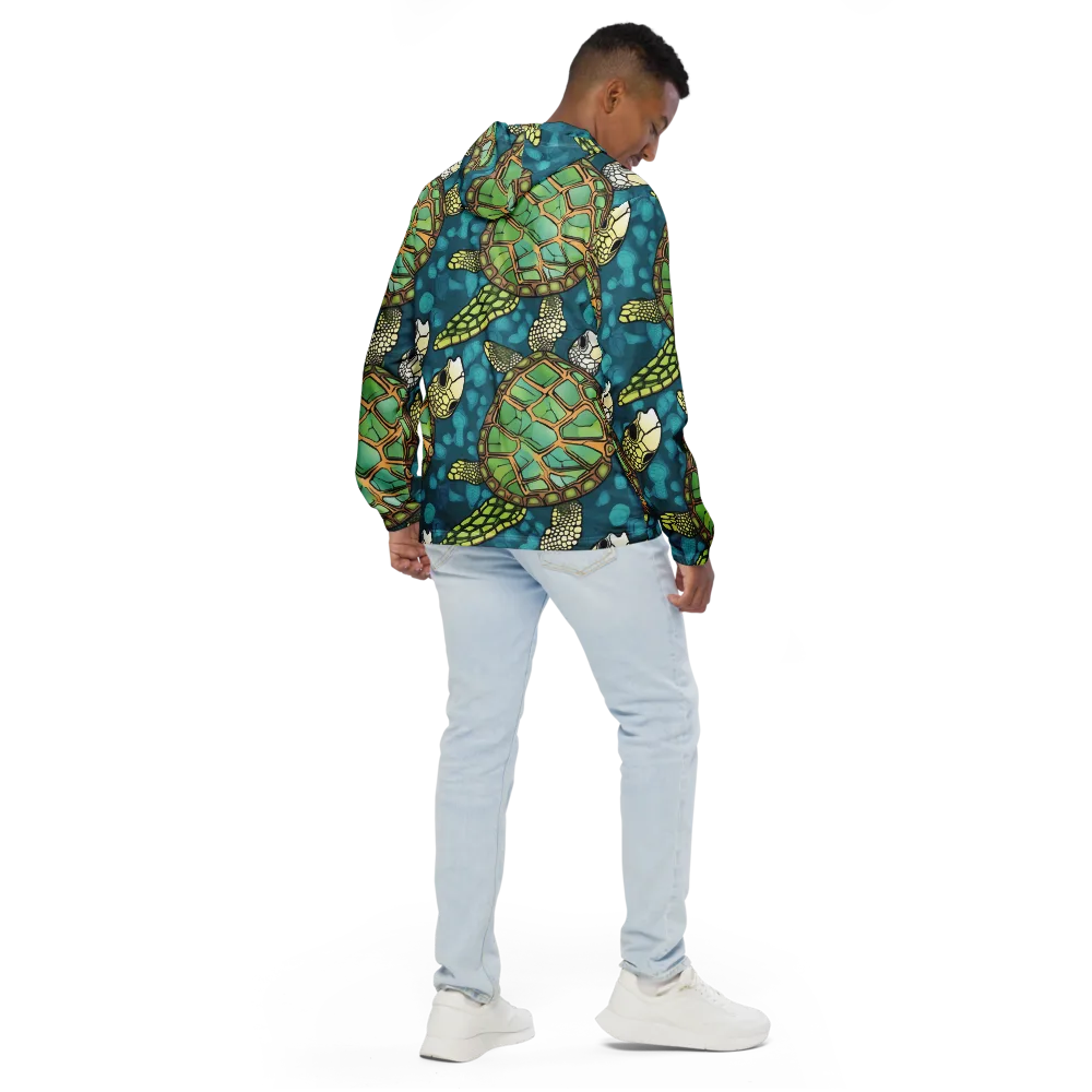 Lagoon Turtles on Men's Windbreaker — Back