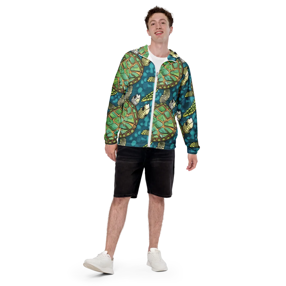 Lagoon Turtles on Men's Windbreaker — Front