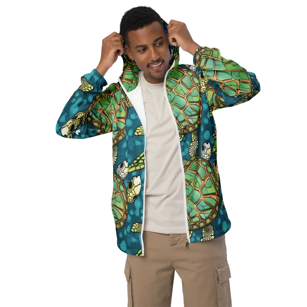 Lagoon Turtles on Men's Windbreaker — Front