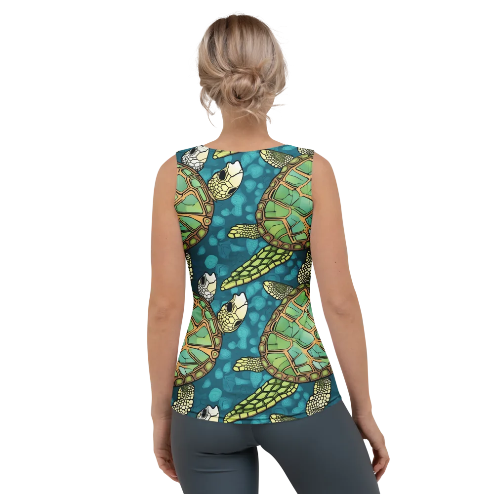 Lagoon Turtles on Women's Tank Top — Back