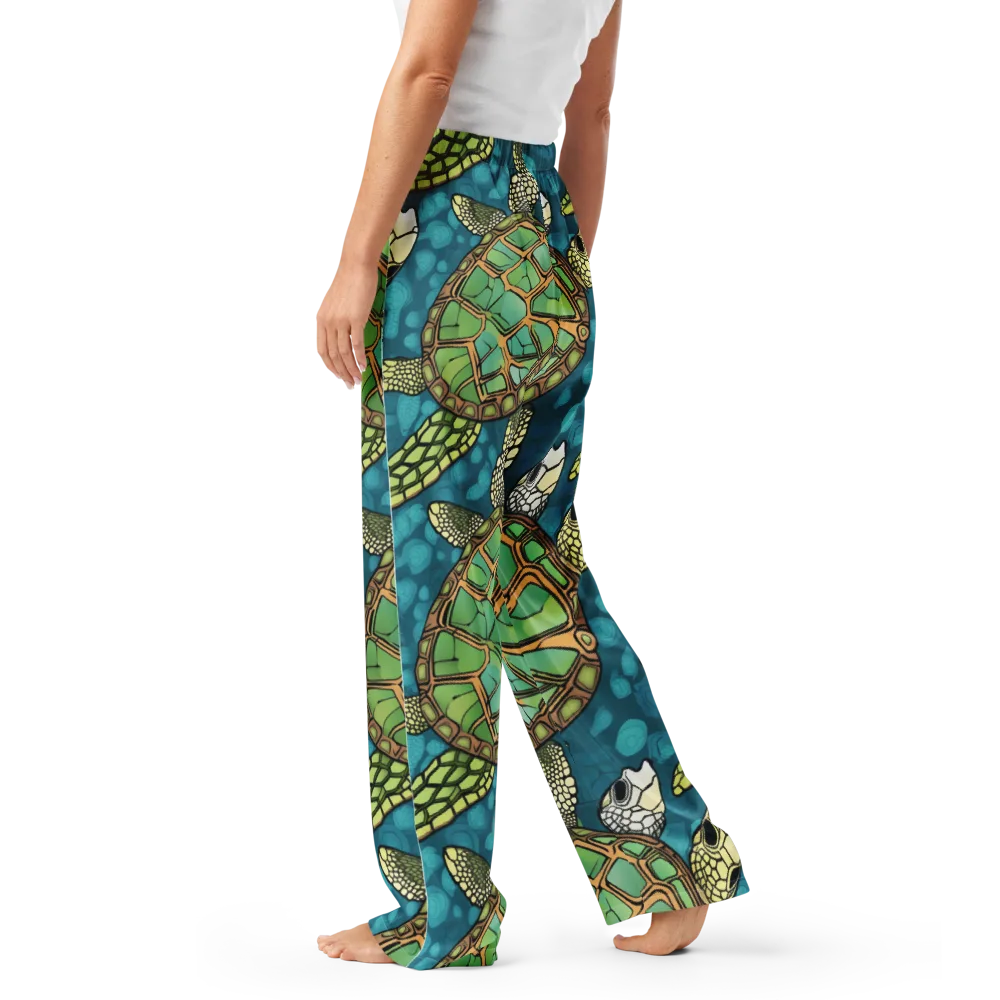 Lagoon Turtles on Women's Pajama Pants — Left