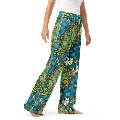 Lagoon Turtles on a Women's Pajama Pants