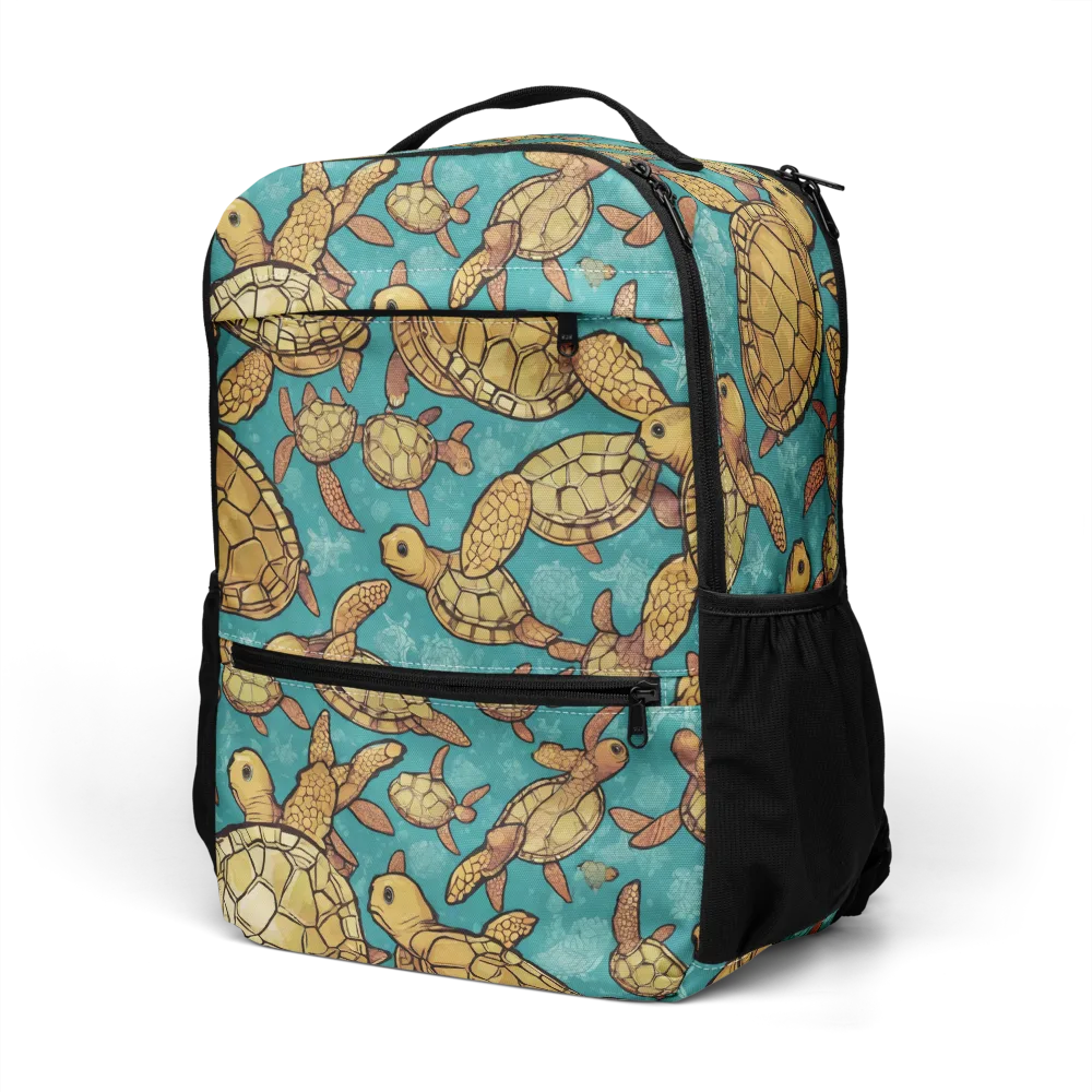 Tidal Tortoises on Utility Backpack — Left Front