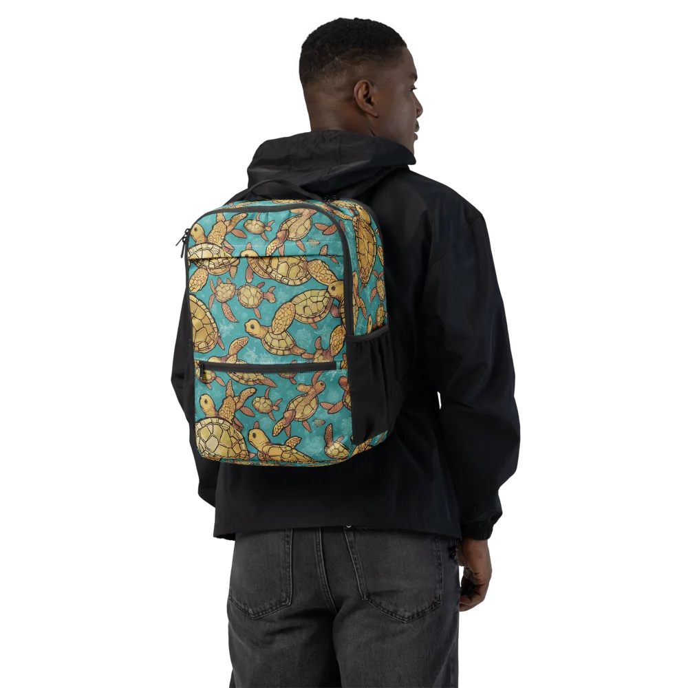 Tidal Tortoises on Utility Backpack — Back