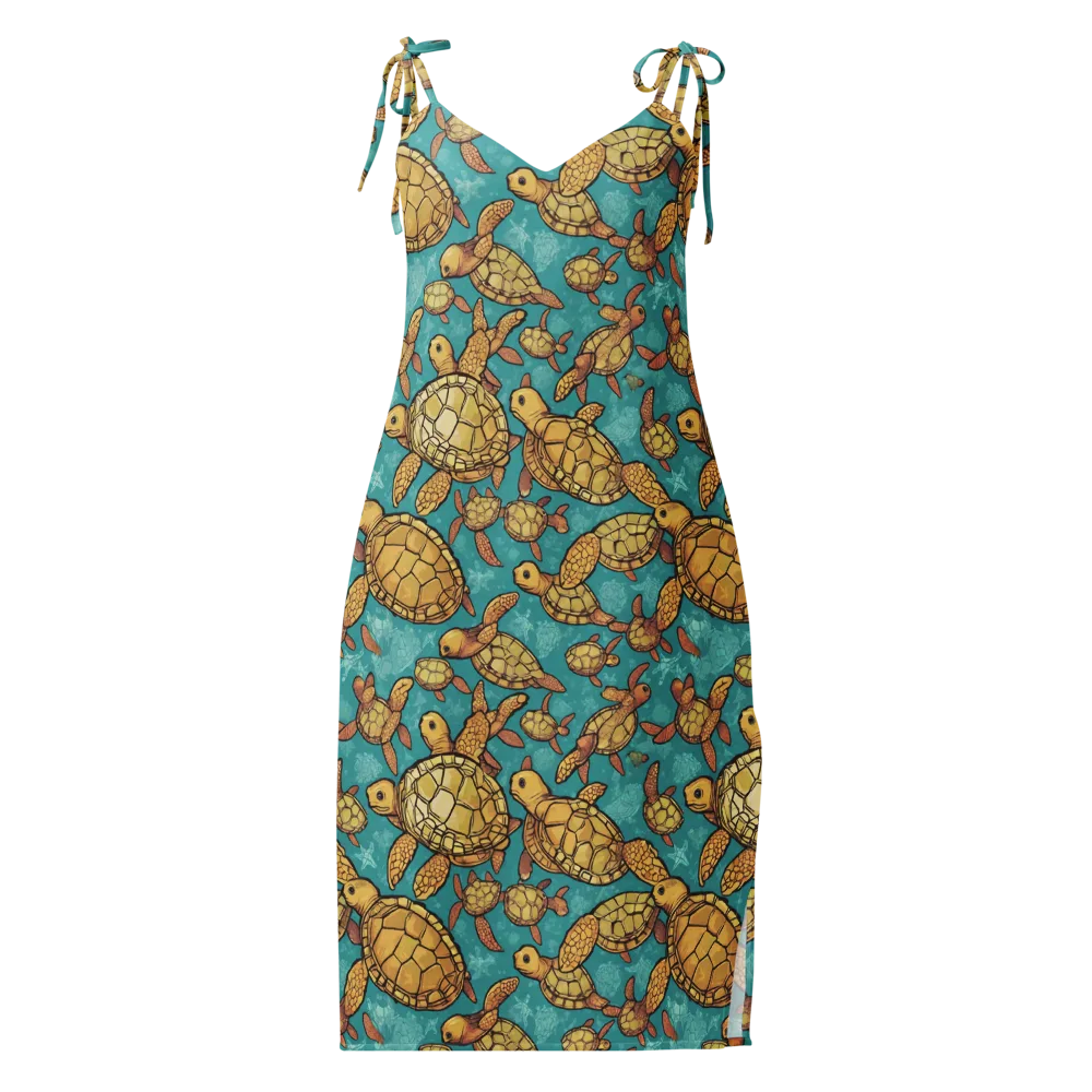 Tidal Tortoises on Slip Dress — Front