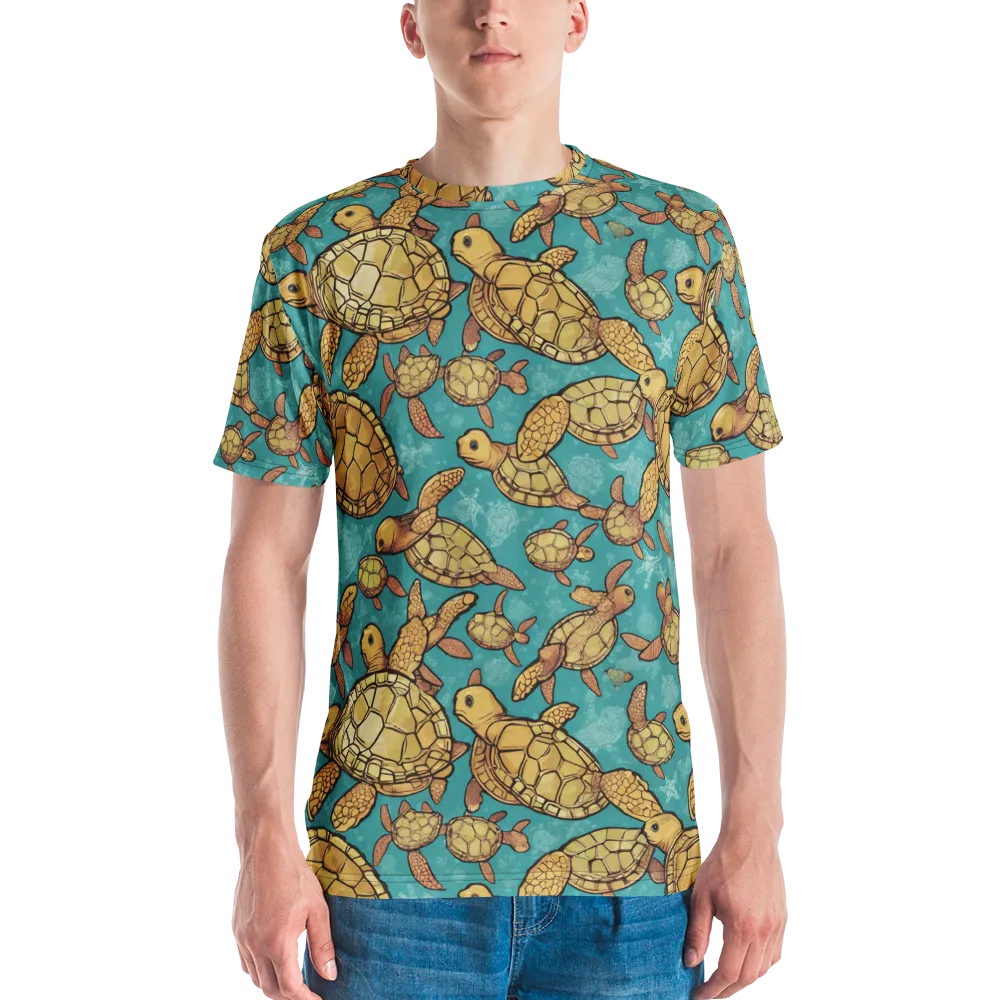 Tidal Tortoises on Men's Crew Neck T-Shirt — Front