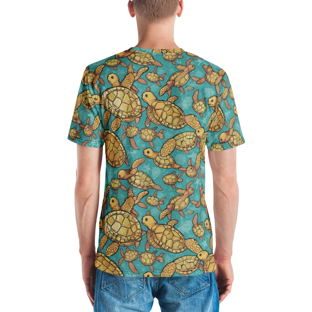 Tidal Tortoises on Men's Crew Neck T-Shirt — Back