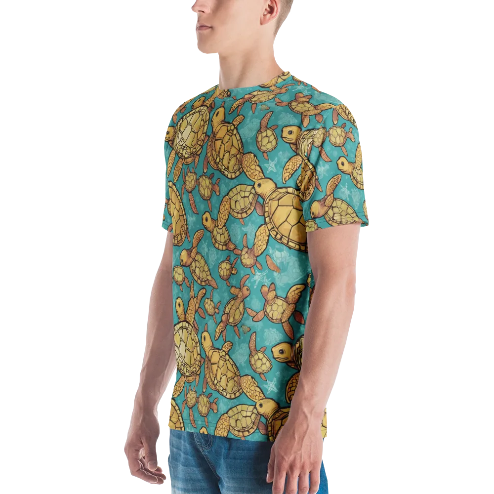 Tidal Tortoises on Men's Crew Neck T-Shirt — Left