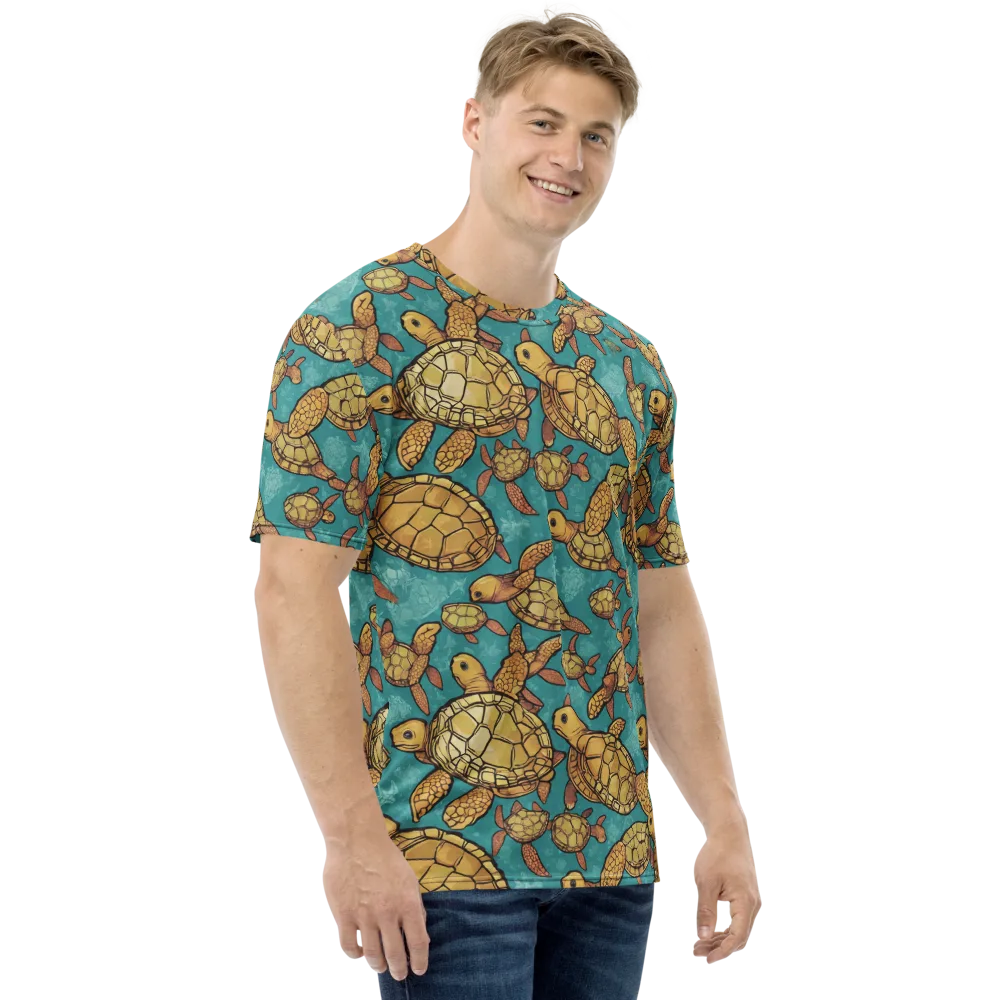 Tidal Tortoises on Men's Crew Neck T-Shirt — Right