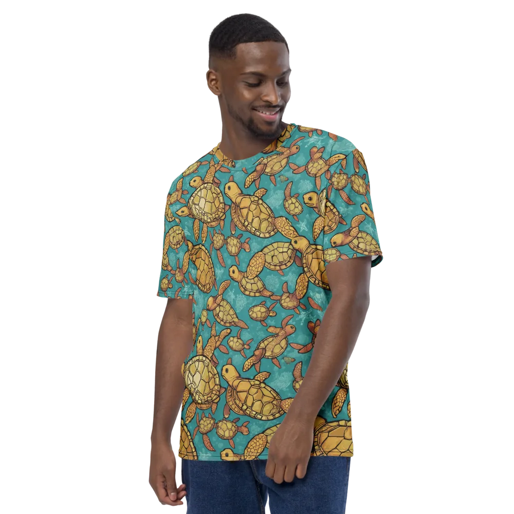 Tidal Tortoises on Men's Crew Neck T-Shirt — Left