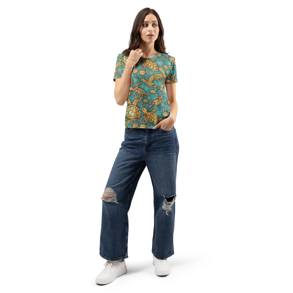 Tidal Tortoises on Women's Crew Neck T-Shirt — Front