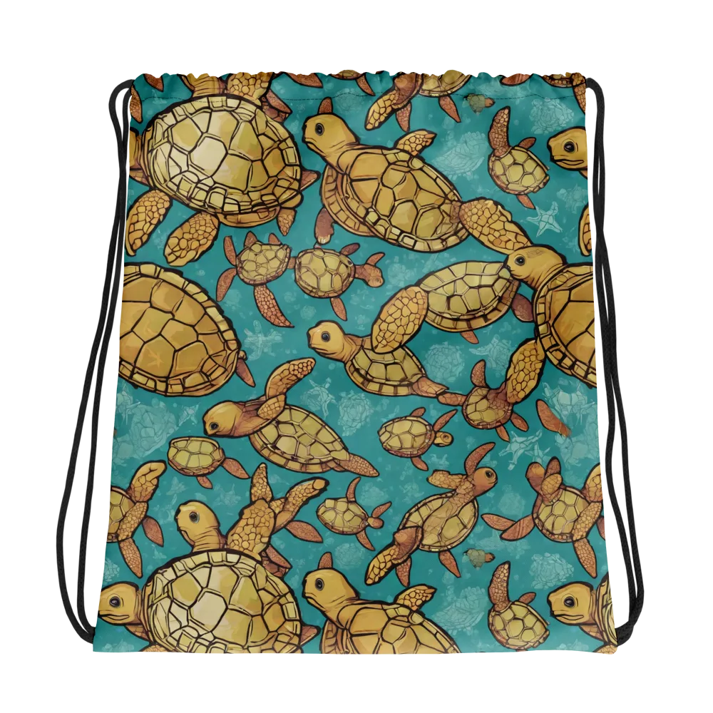 Tidal Tortoises on Drawstring Bag — Photo