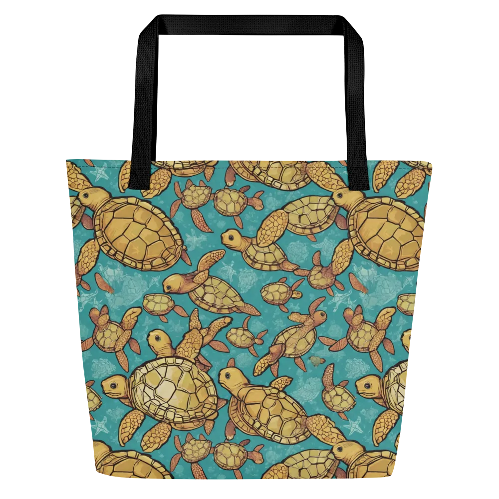 Tidal Tortoises on Large Tote Bag W/ Pocket — Front