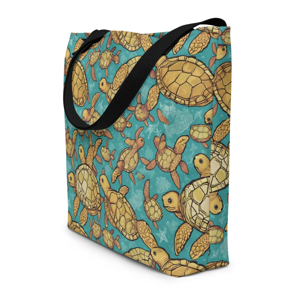 Tidal Tortoises on Large Tote Bag W/ Pocket — Front