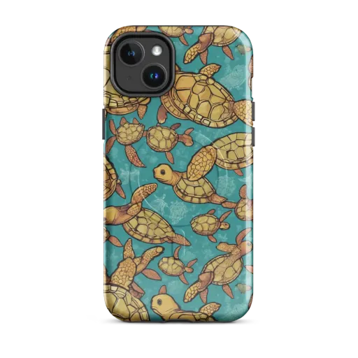 Tidal Tortoises on a MagSafe Tough Case for iPhone®