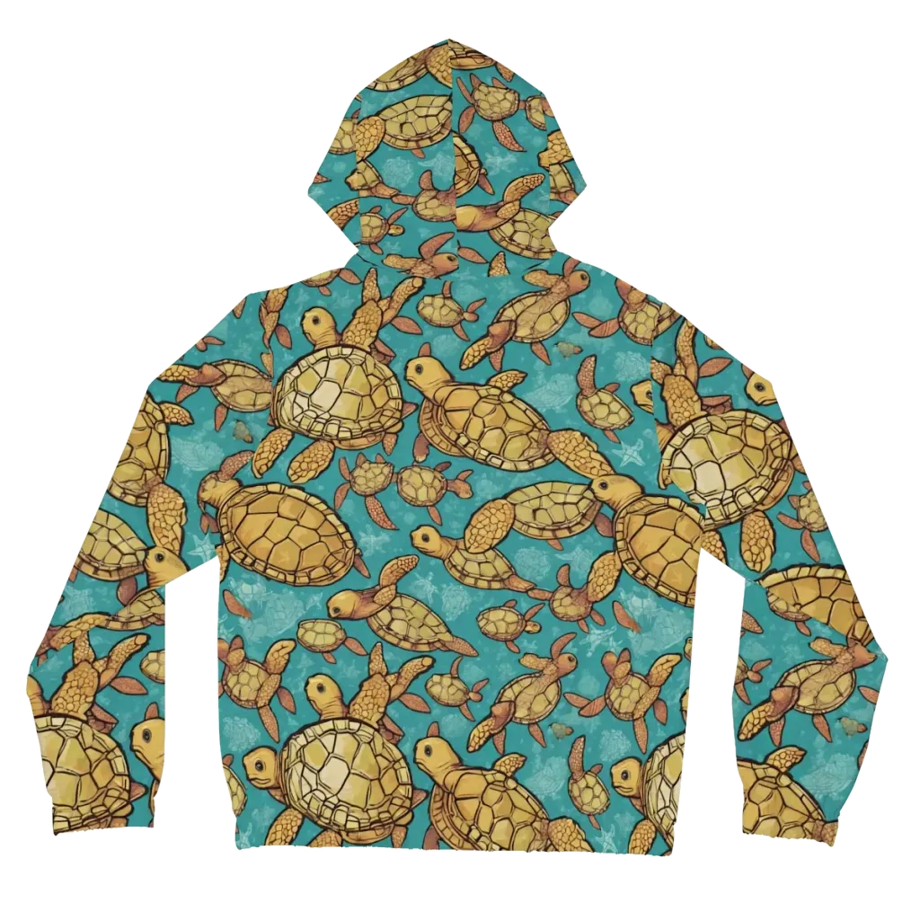 Tidal Tortoises on Women's Full-Zip Hoodie — Back