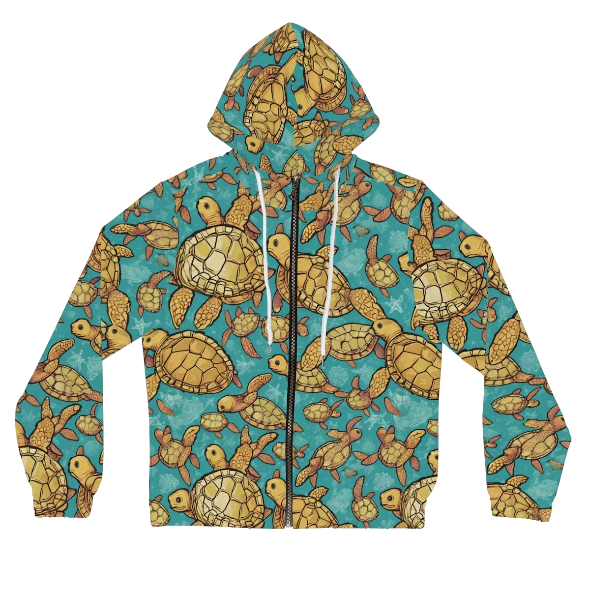 Tidal Tortoises on Women's Full-Zip Hoodie — Front