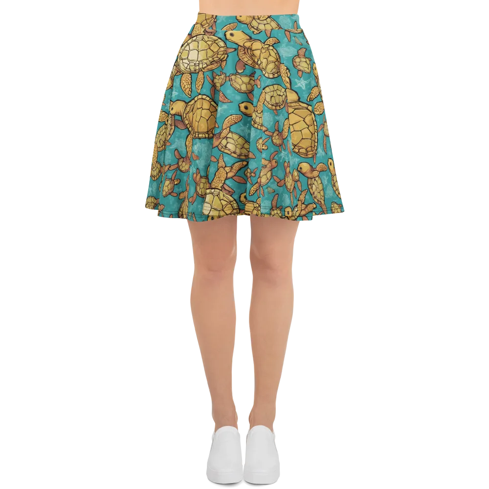 Tidal Tortoises on Skater Skirt — Front