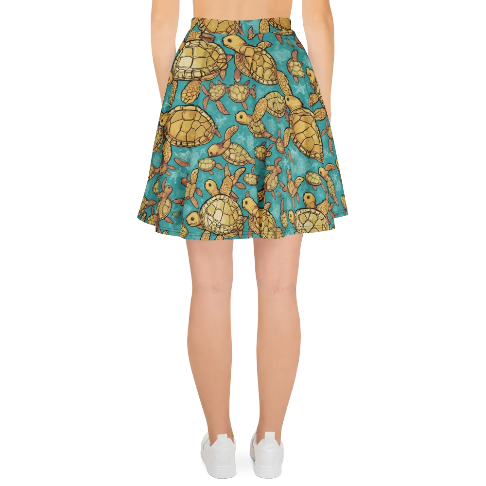 Tidal Tortoises on Skater Skirt — Back