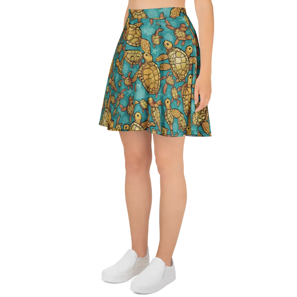Tidal Tortoises on Skater Skirt — Left