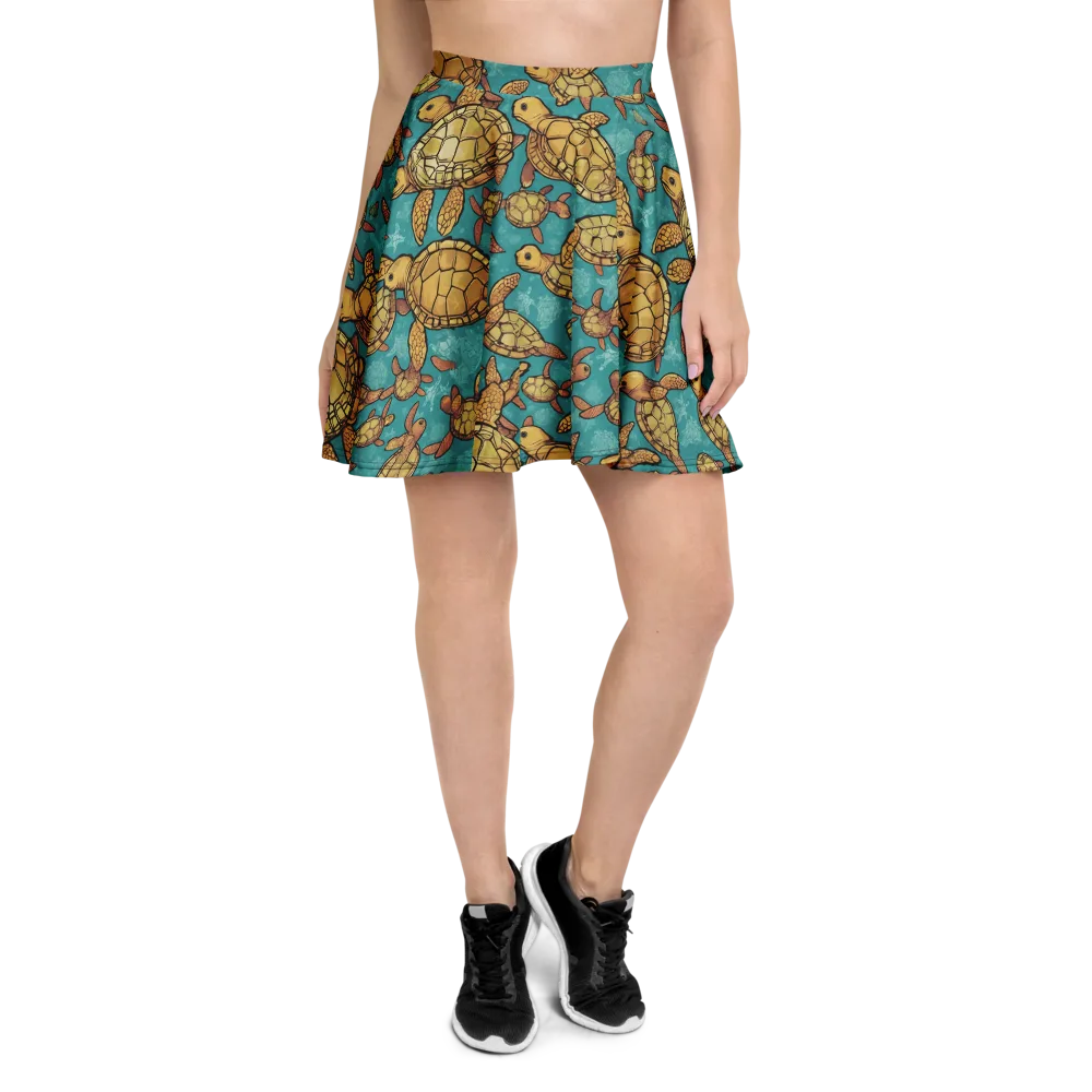 Tidal Tortoises on Skater Skirt — Front