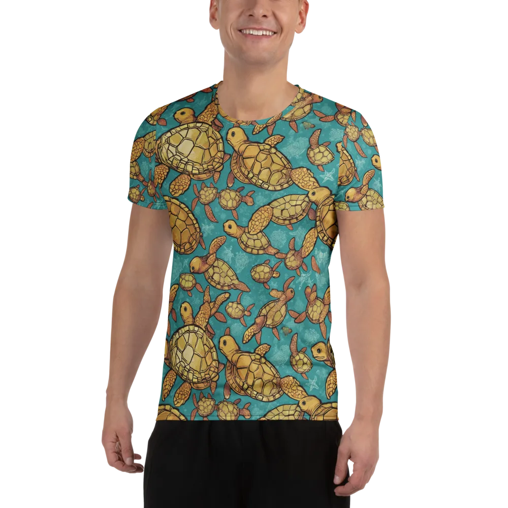 Tidal Tortoises on Men's Athletic T-Shirt — Front
