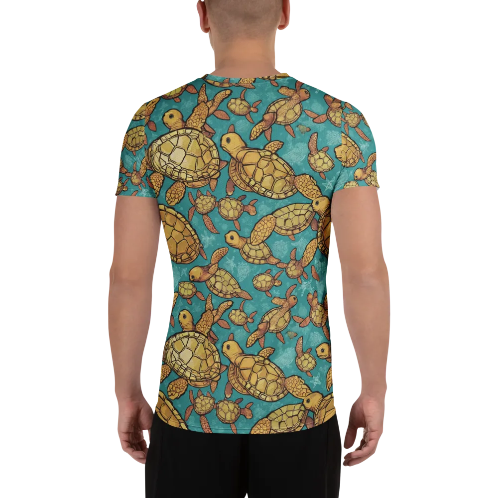 Tidal Tortoises on Men's Athletic T-Shirt — Back