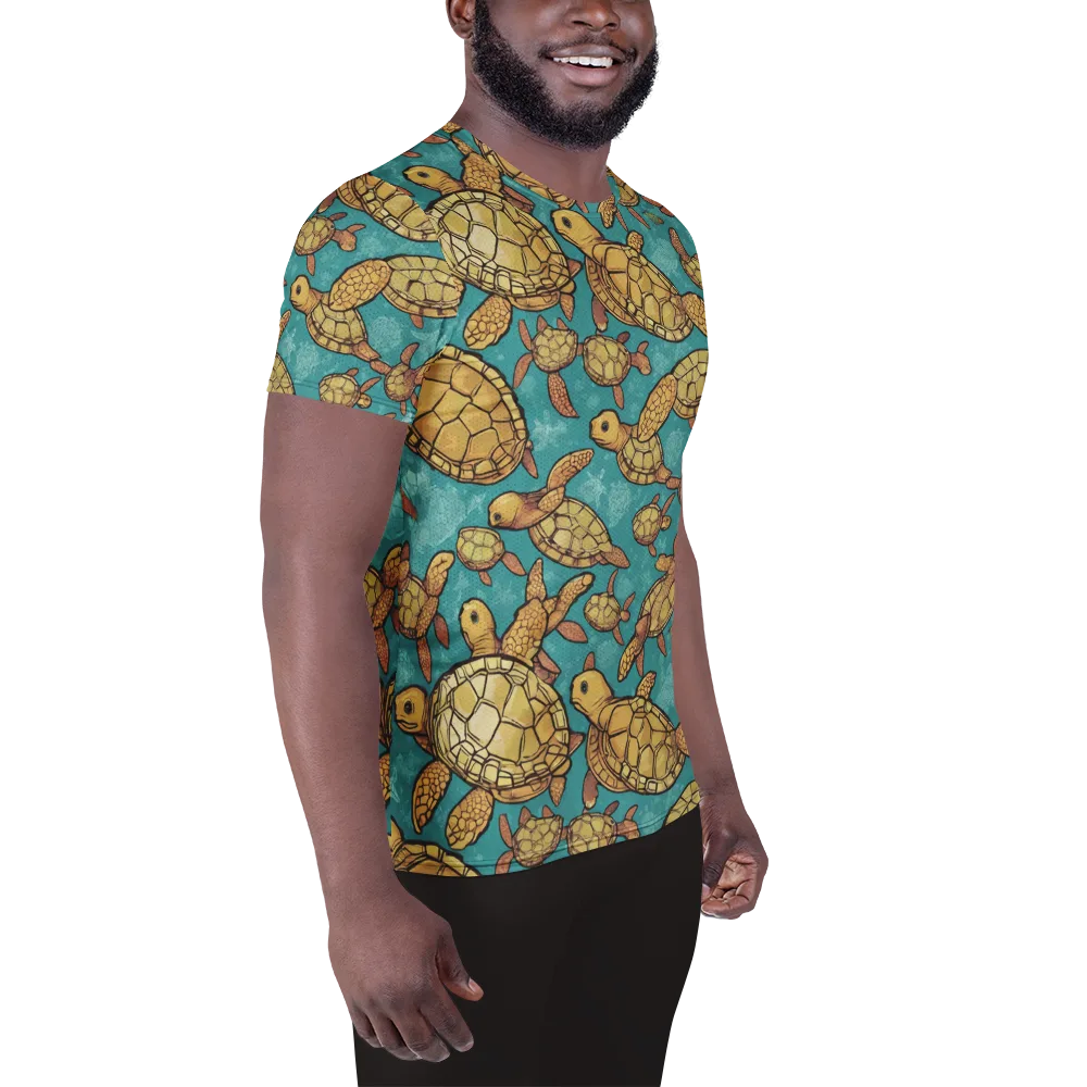 Tidal Tortoises on Men's Athletic T-Shirt — Right
