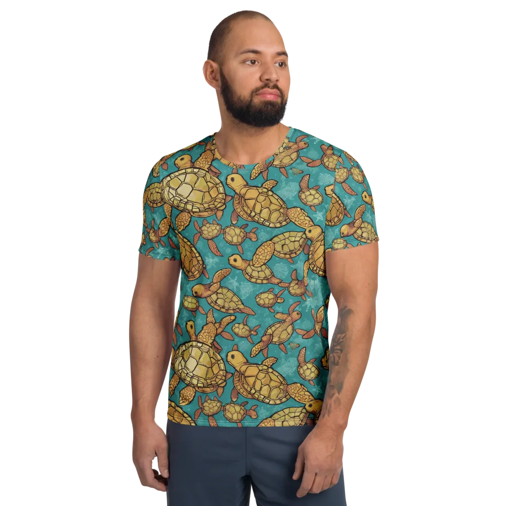 Tidal Tortoises on Men's Athletic T-Shirt — Front