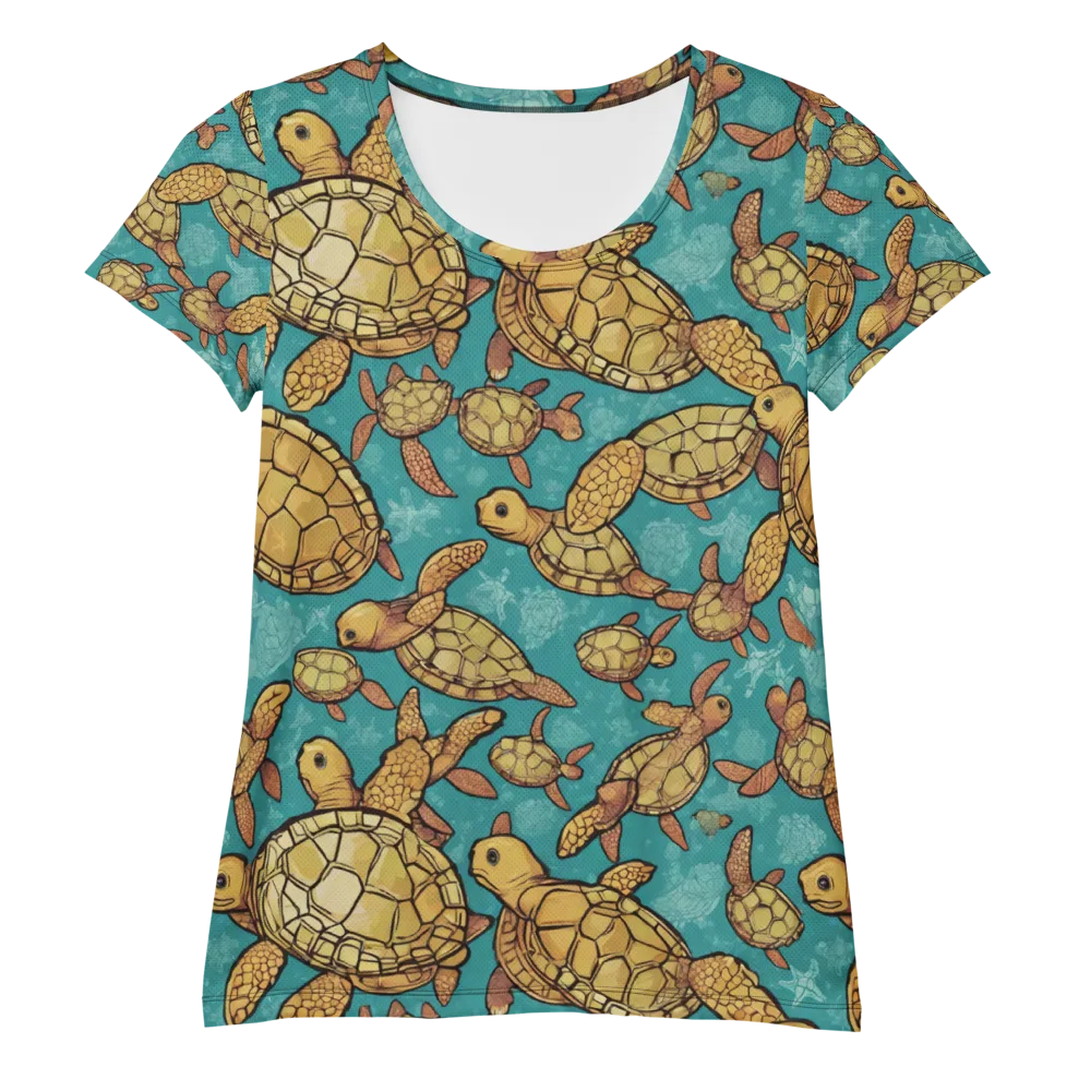 Tidal Tortoises on Women's Athletic T-Shirt — Front
